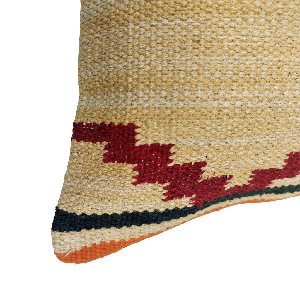 Perfectly Imperfect Jaipur Handwoven Wave Dhurrie Cotton Cushion Cover