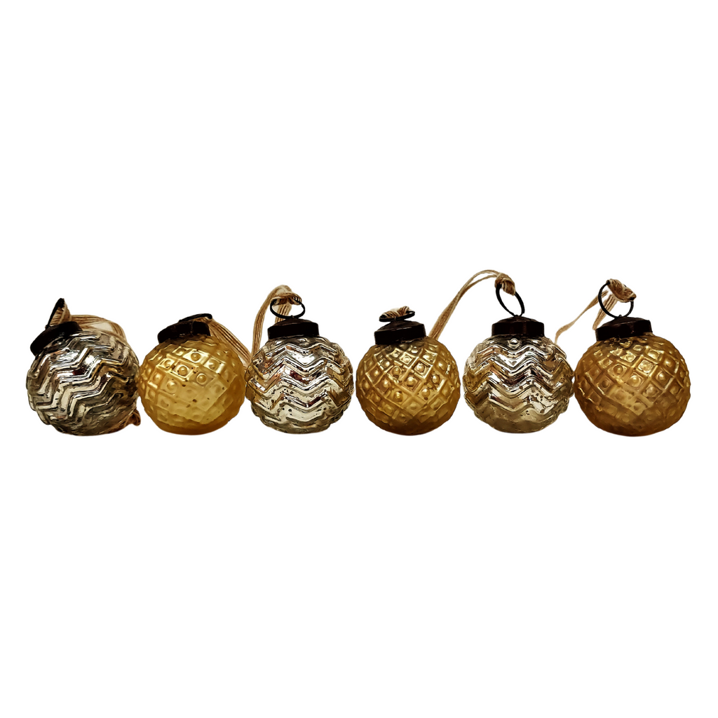 Sonachandi Silver and Gold Glass Bauble - Set of 6
